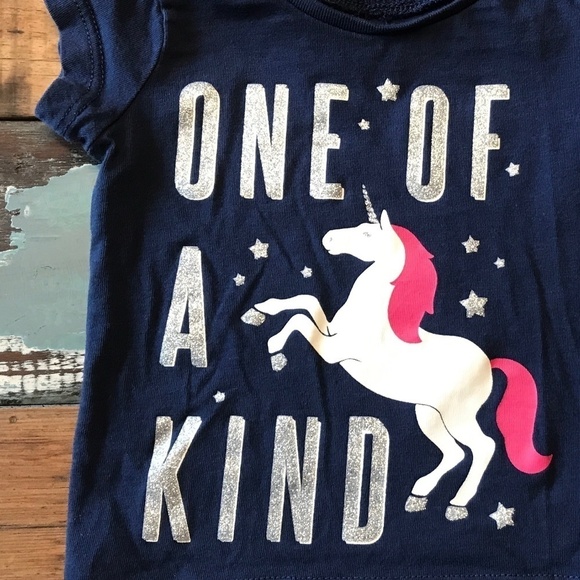 Short sleeve Navy Unicorn Graphic Tee Baby Size 3m - Picture 3 of 3